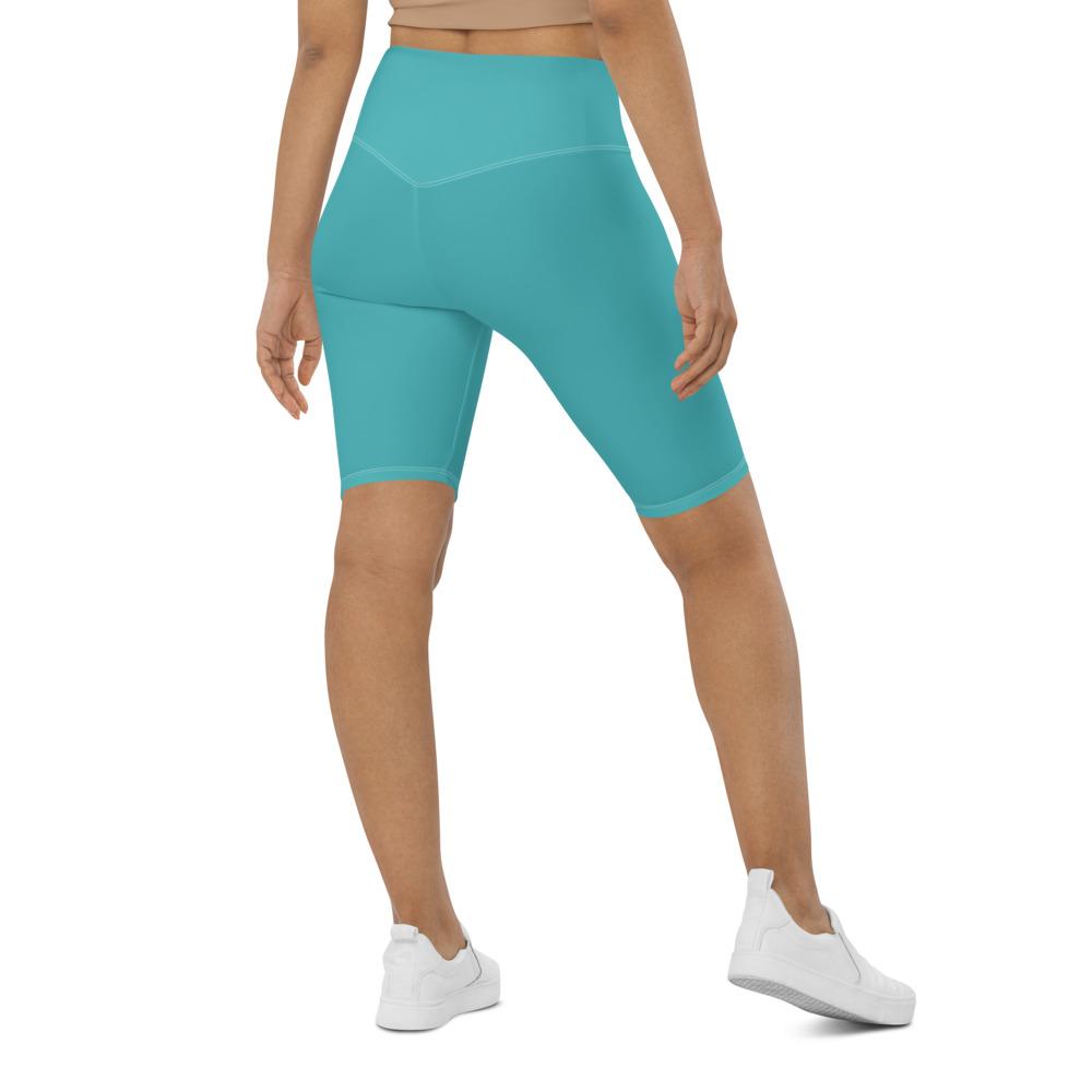 Solid Teal High Waist COMFORTI™ Biker Shorts