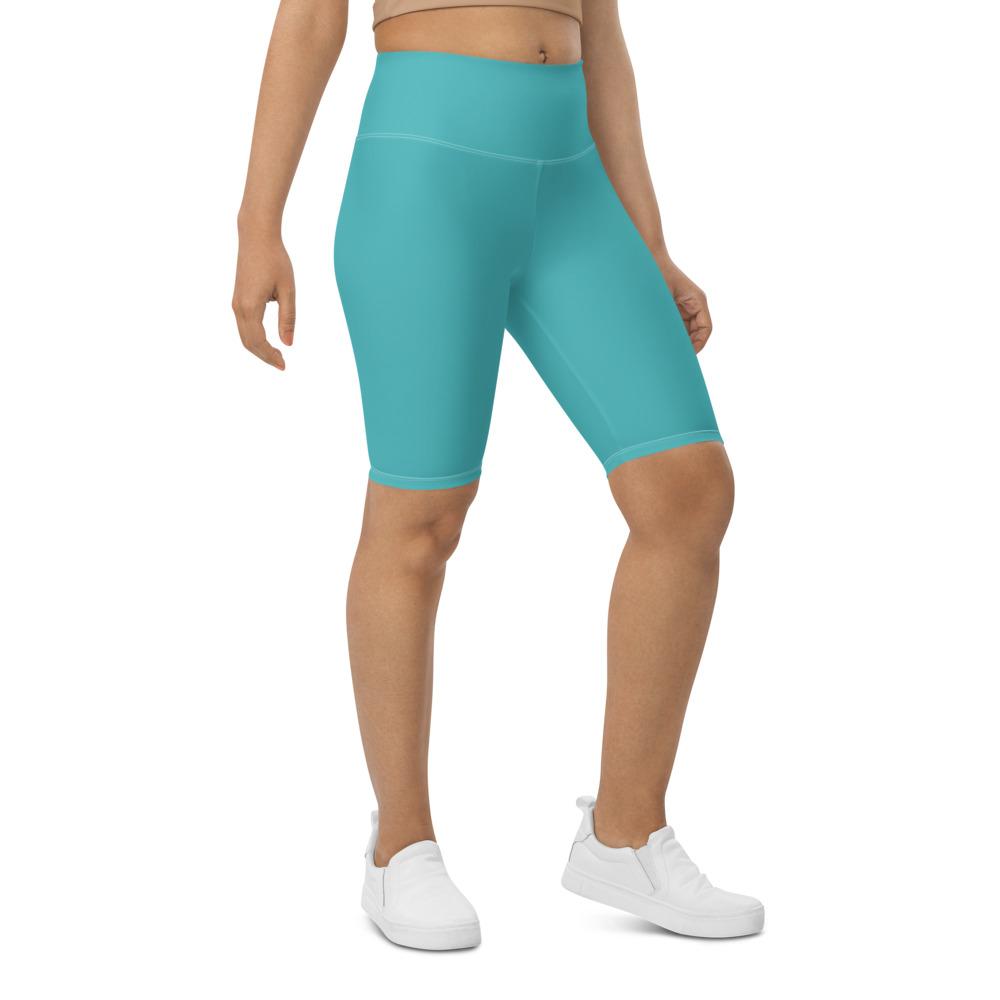 Solid Teal High Waist COMFORTI™ Biker Shorts