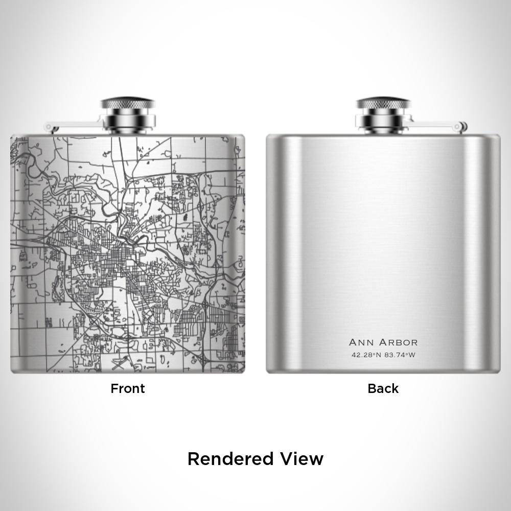 Ann Arbor - Michigan Map Hip Flask