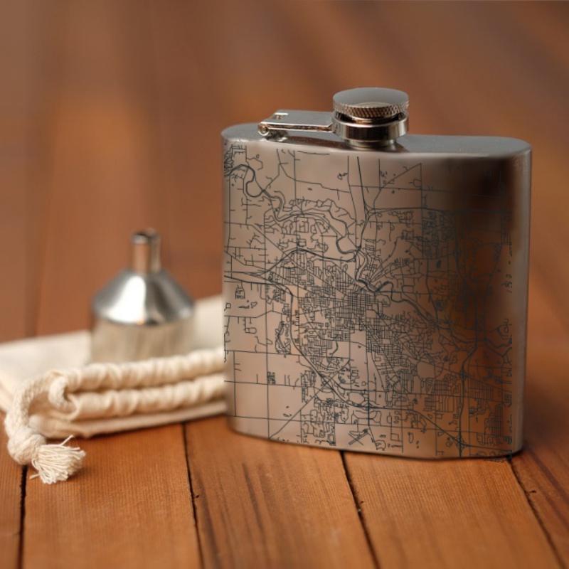 Ann Arbor - Michigan Map Hip Flask