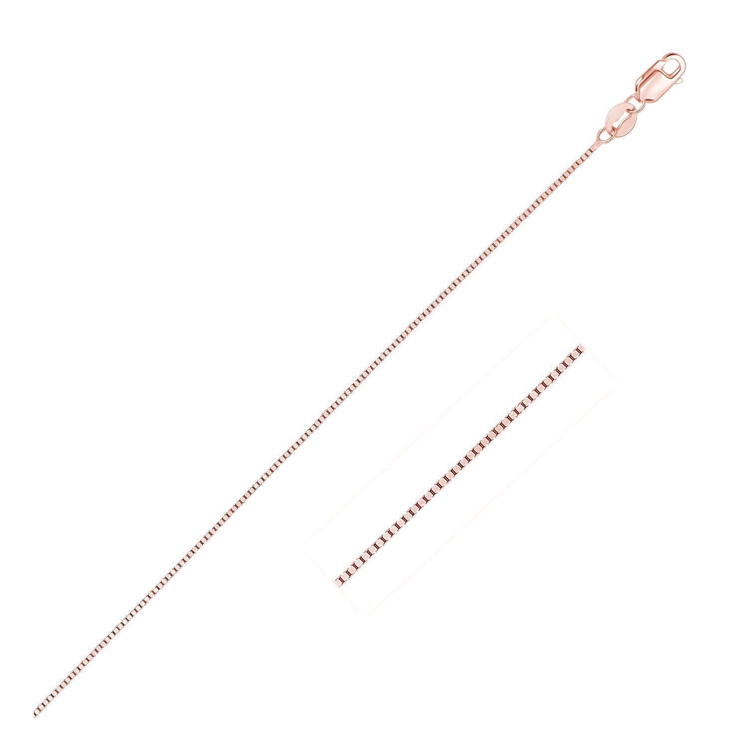 14k Rose Gold Classic Box Chain 0.4mm
