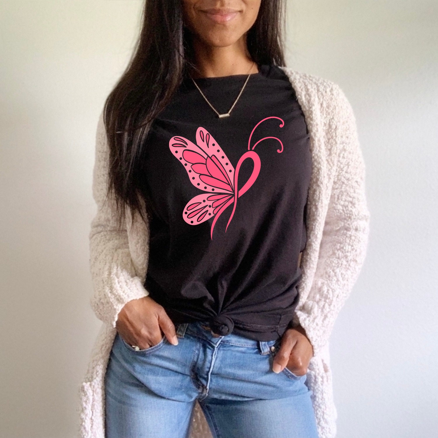 Butterfly Cancer Ribbon Unisex T-shirt