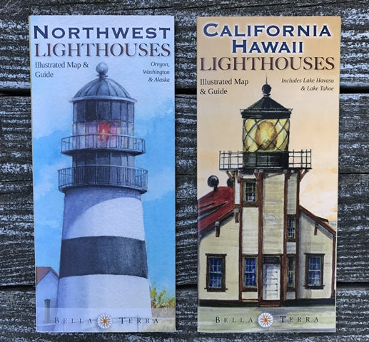 Bella Terra Maps L10093F Pacific Coast Lighthouses Map Pack