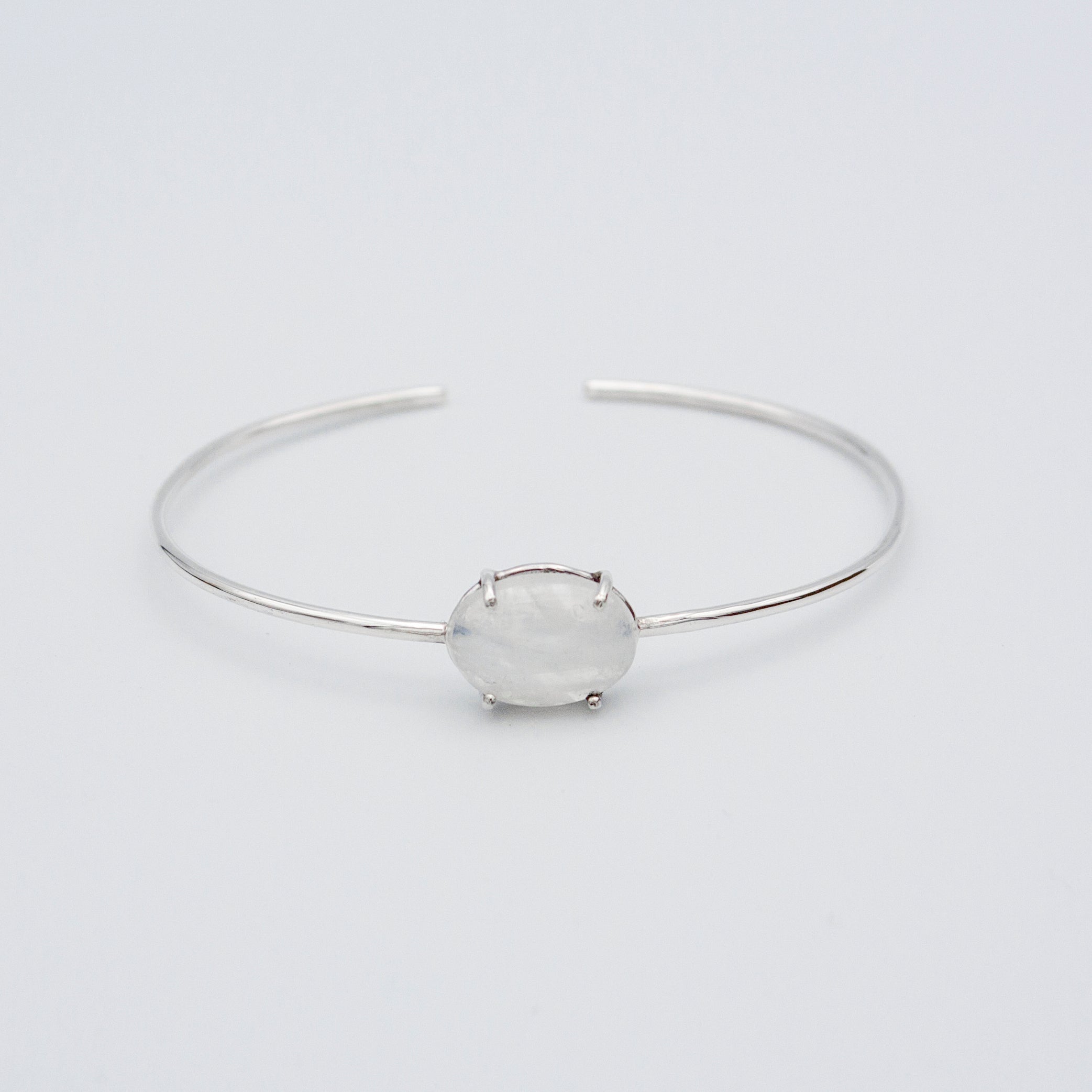 Rainbow Moonstone Sterling Silver Cuff Bracelet