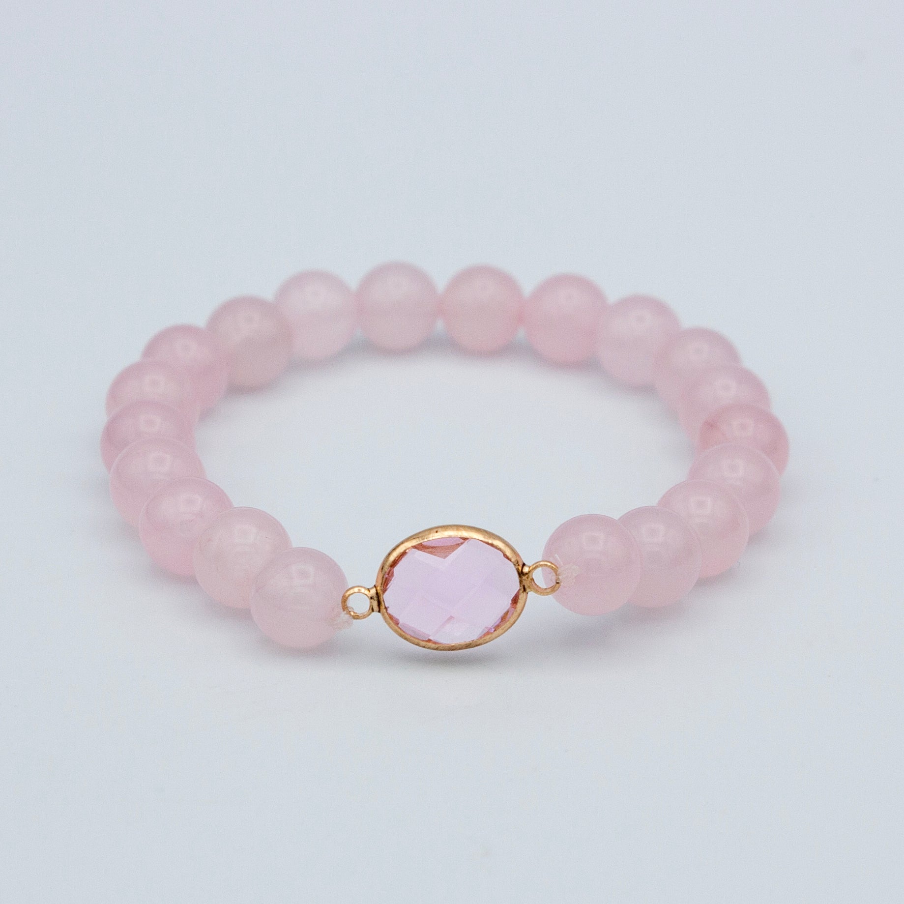 Rose Quartz Beaded Stretch Bracelet