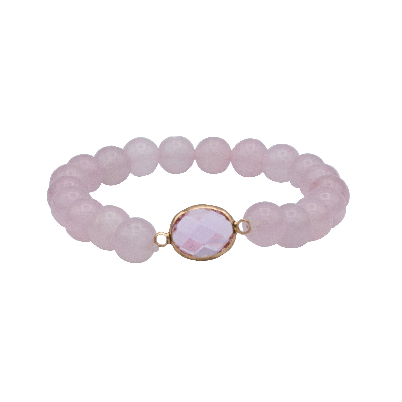 Rose Quartz Beaded Stretch Bracelet