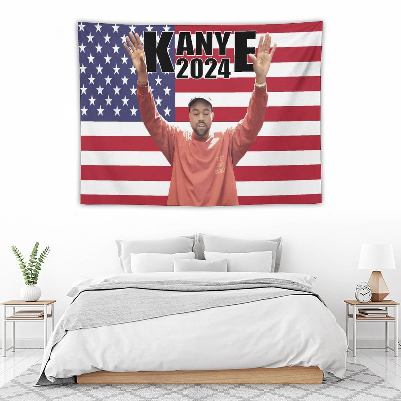 Kanye 2024 West  America Flag Tapestry