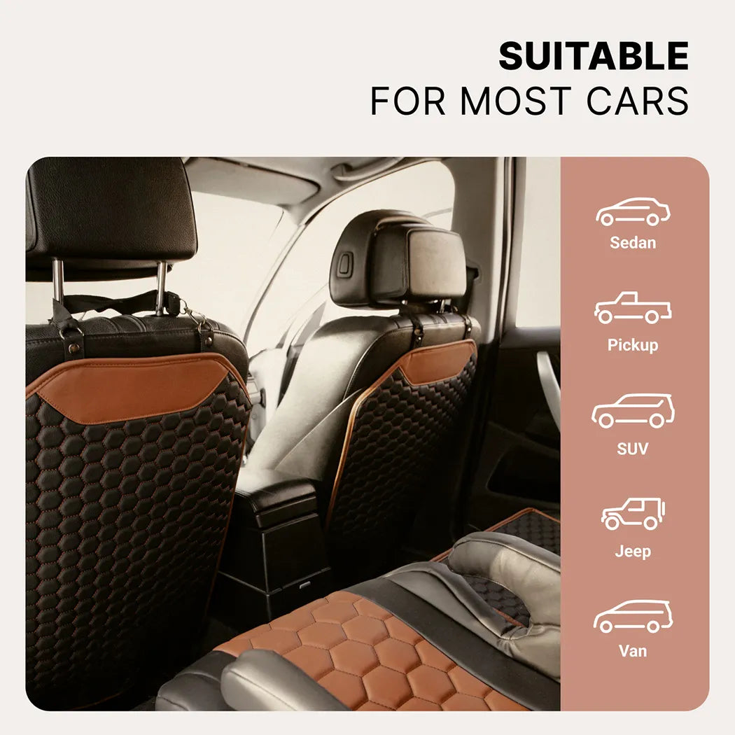 ‘Hexy’ Car Seat Back Protector – Premium Eco Leather Kick Mat