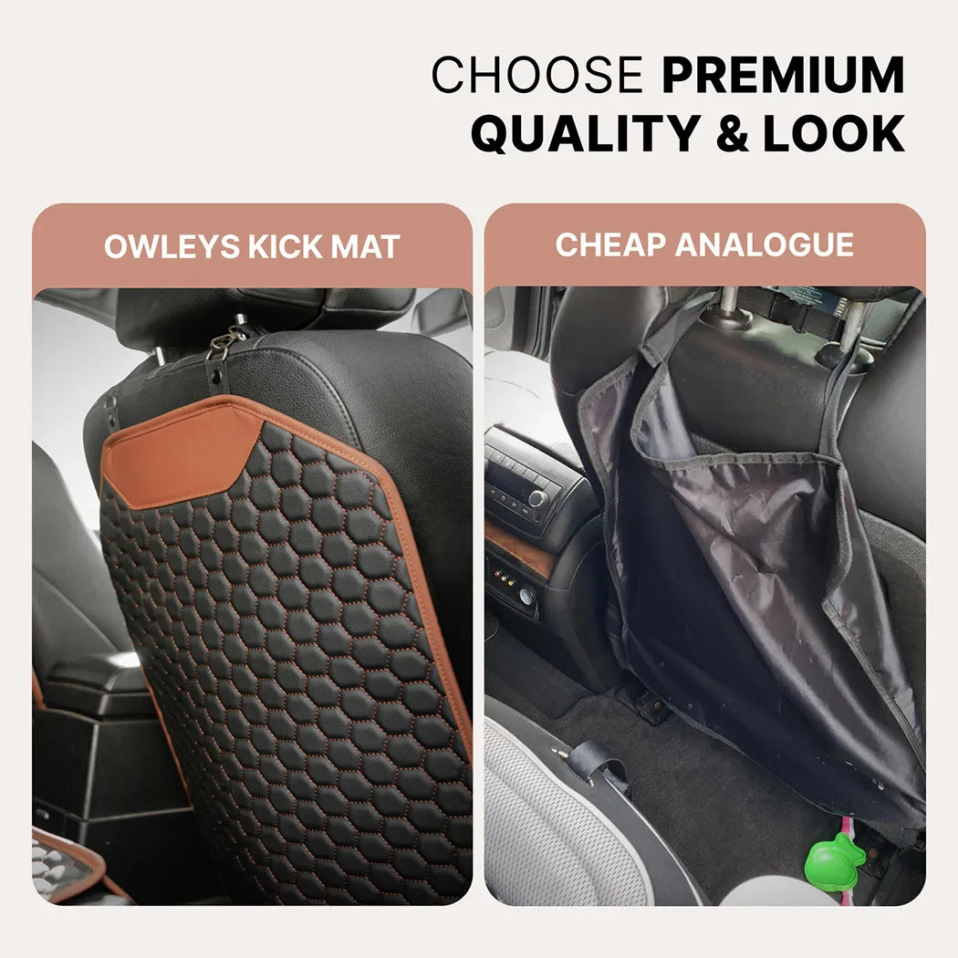 ‘Hexy’ Car Seat Back Protector – Premium Eco Leather Kick Mat