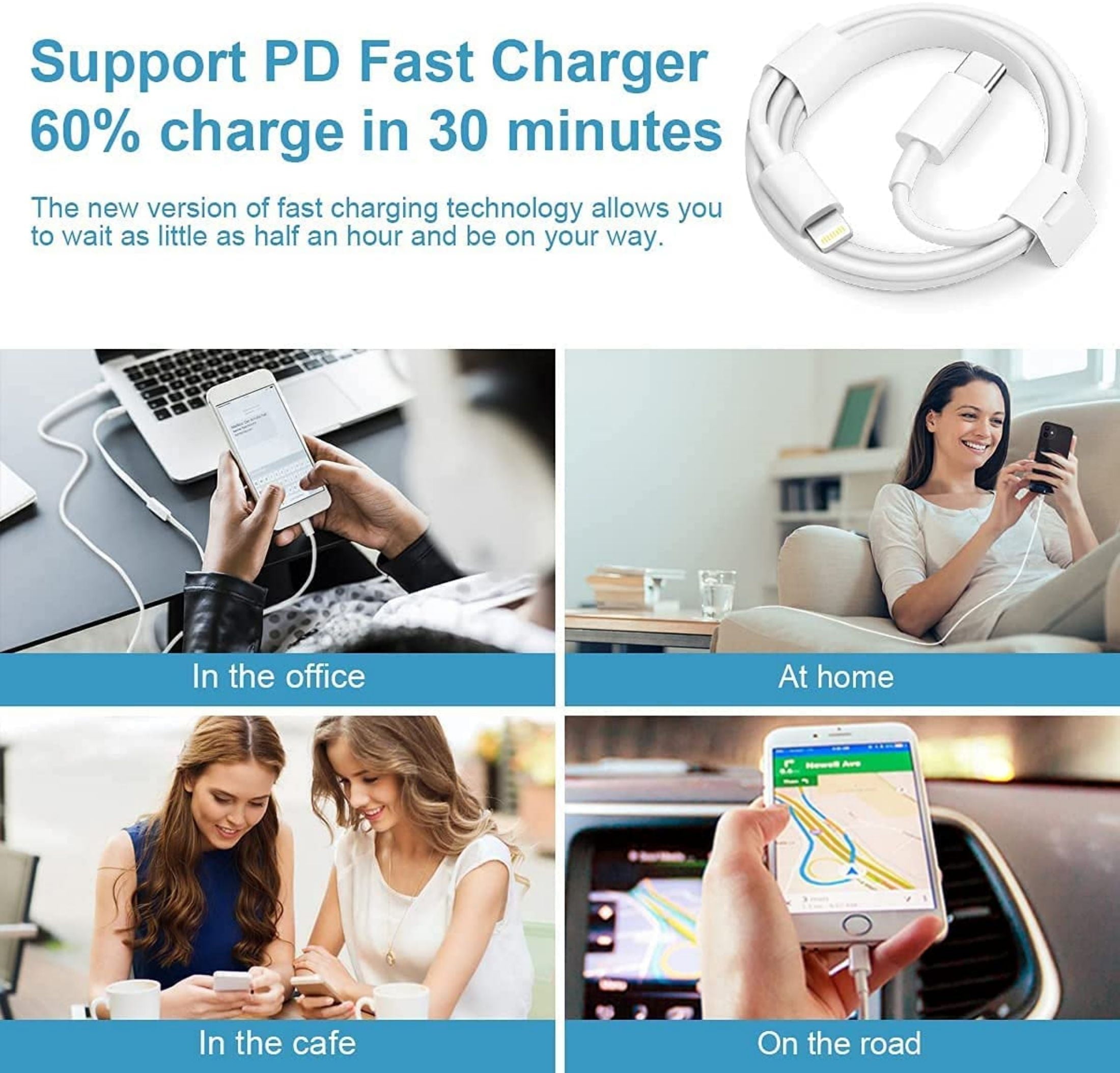 iPhone 14 11 12 13 Fast Charger-20W PD USB C Wall Charger with 6FT Fast Charging Cable Compatible iPhone 14/13/12/11/Pro/Pro Max/Mini/Xs Max/XR/X-White