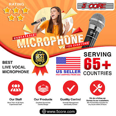 Premium Vocal Dynamic Cardioid Handheld Microphone, 2 Pcs