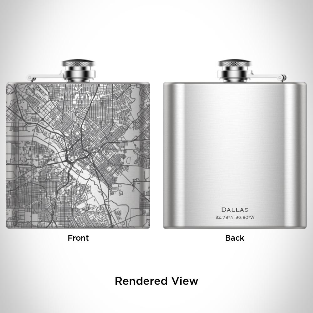 Dallas - Texas Map Hip Flask