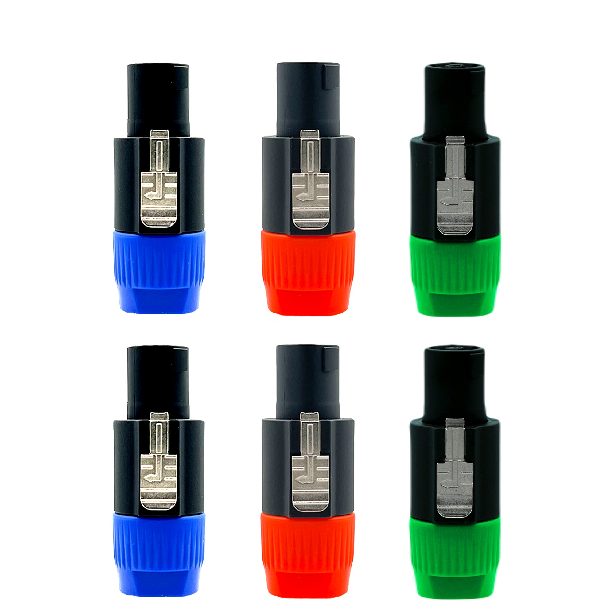 Speakon Adapter Connectors 4 Pole Plug Twist Lock SPKN BGO 6PK