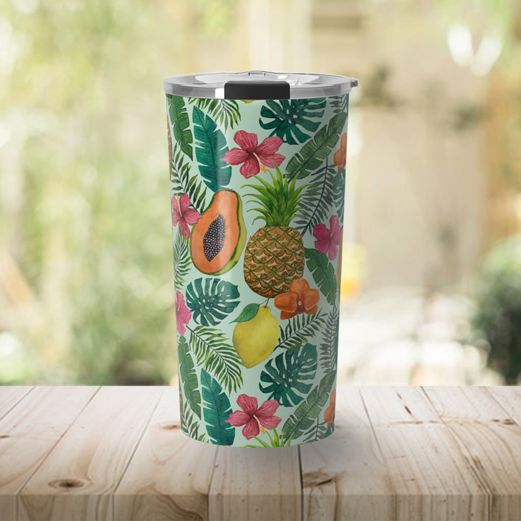 Pineapple and Papaya Travel Mug