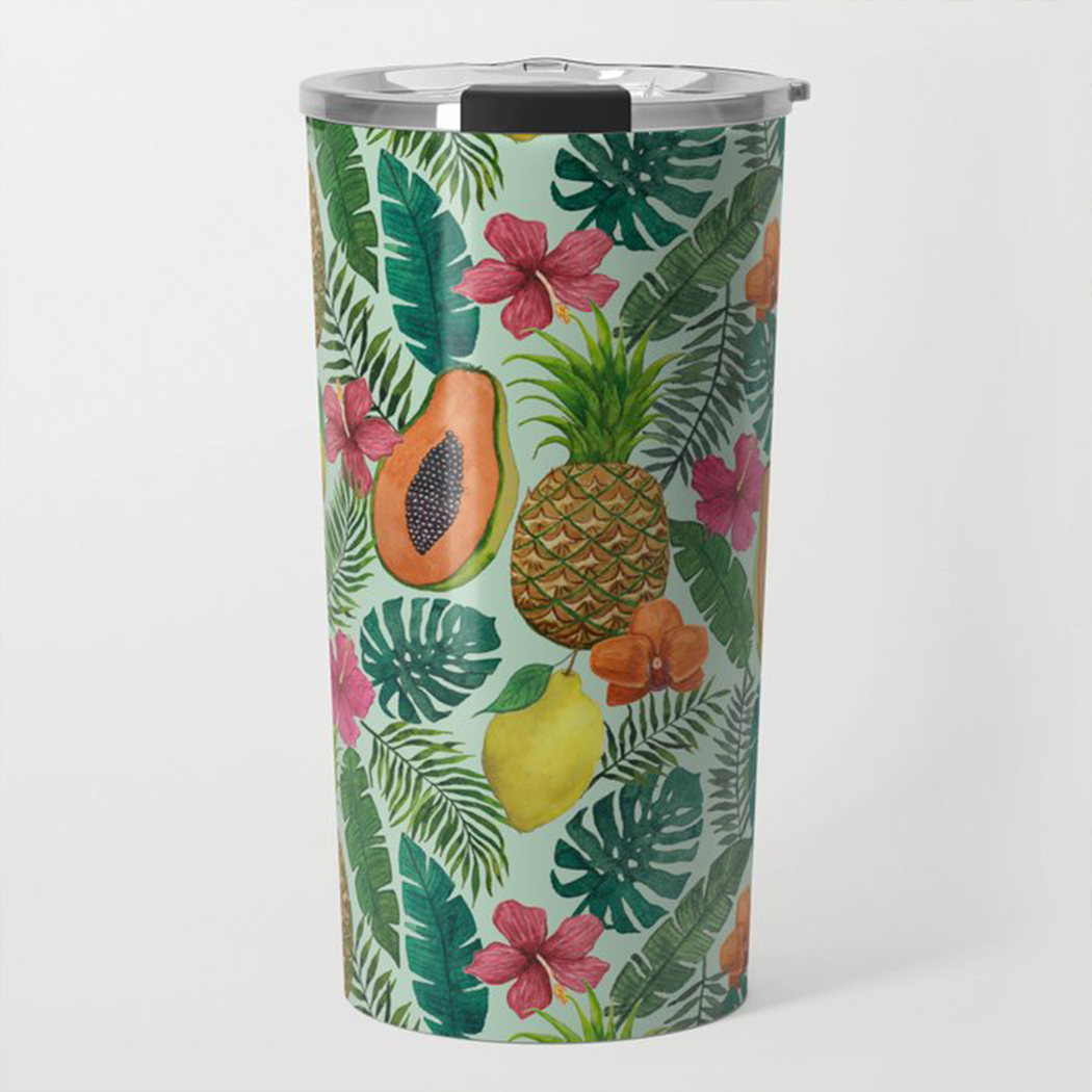 Pineapple and Papaya Travel Mug