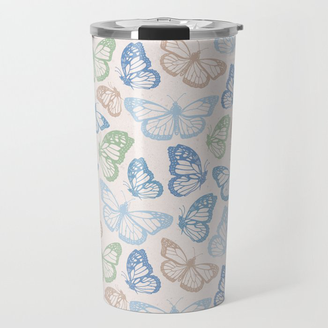 Blue Butterfly Travel Coffee Mug