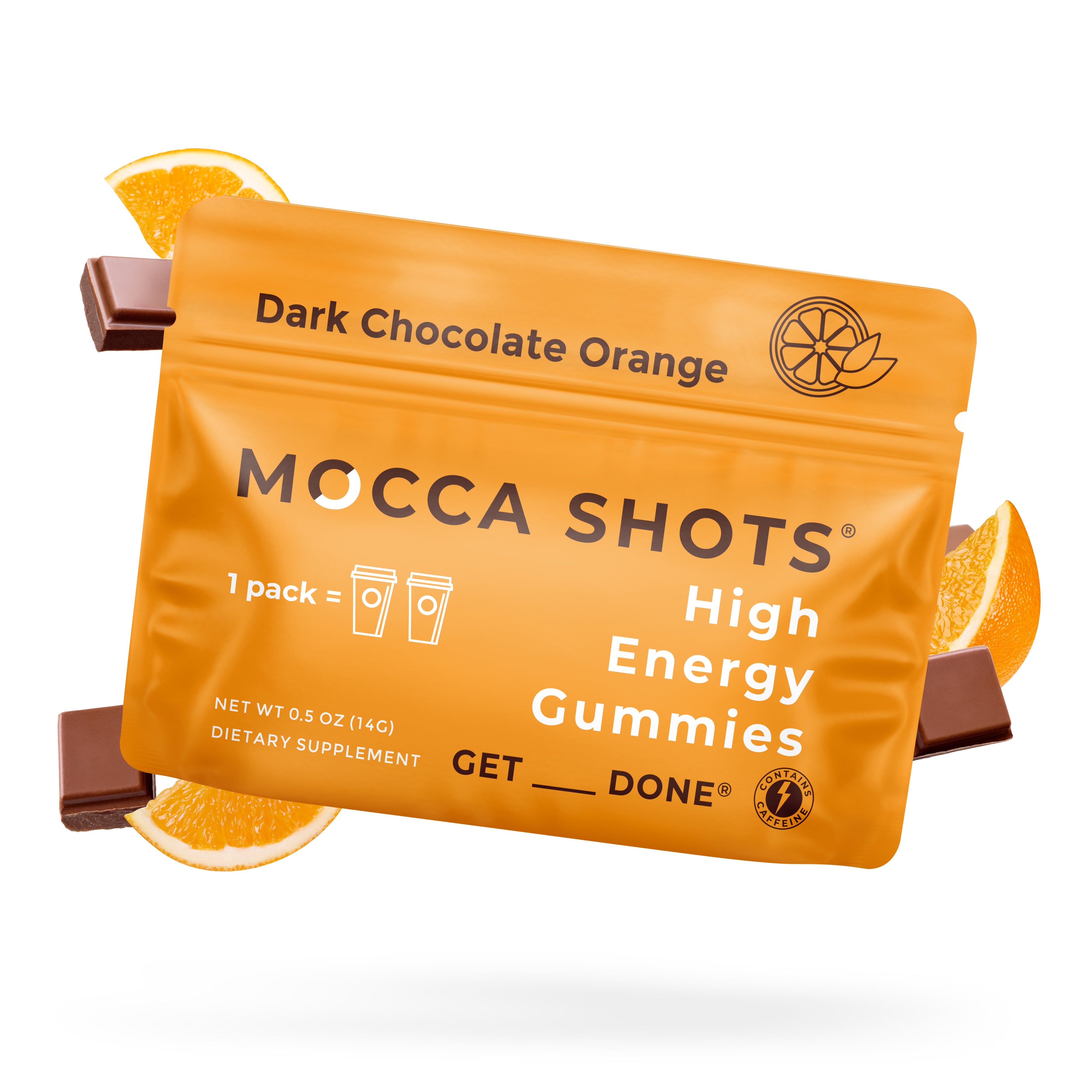 Mocca Shots Chocolate Orange Caffeine Gummy 12-pack 12x2 shots