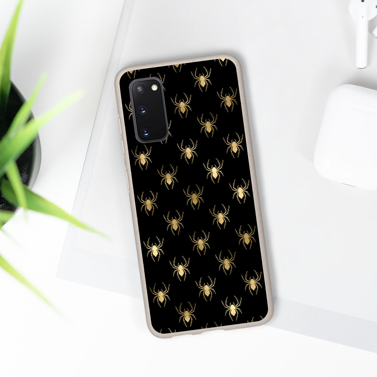 Eco Friendly Biodegradable Phone Case Halloween Spiders