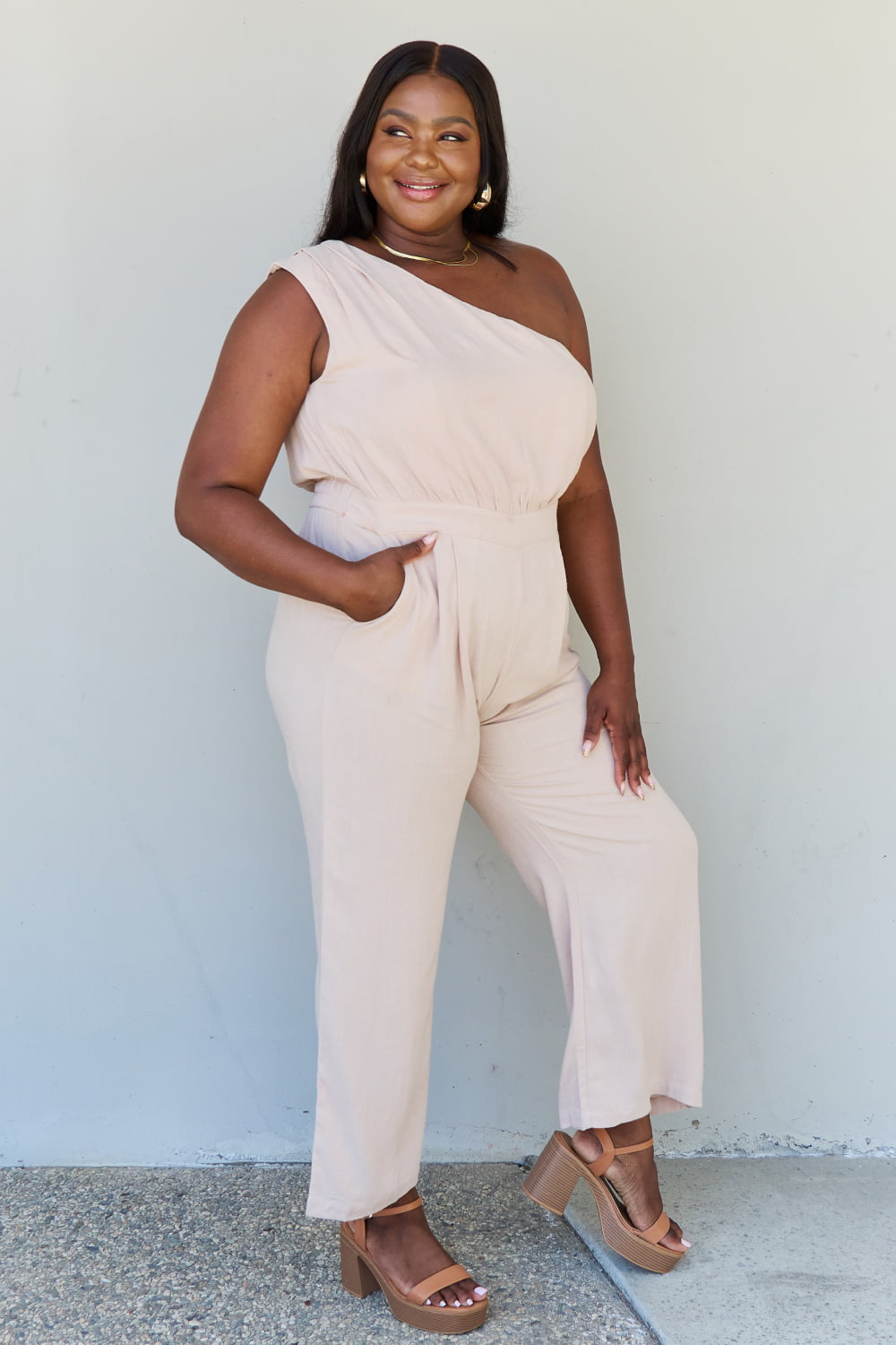 Follow Your Path Full Size One Shoulder Jumpsuit