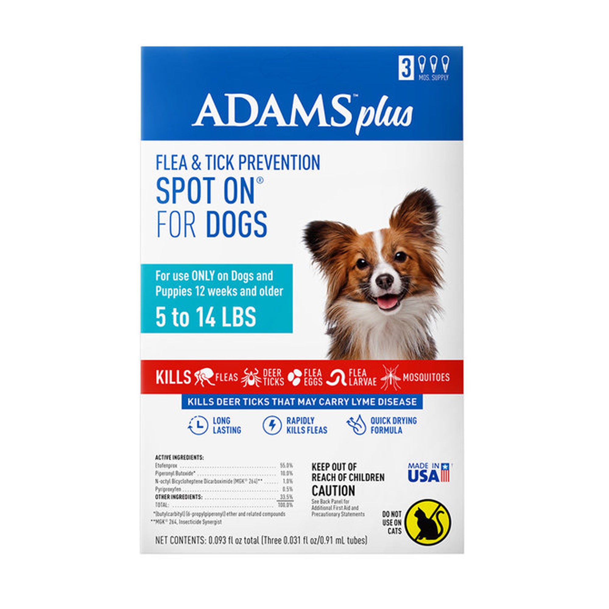 Adams Plus Flea and Tick Prevention Spot On for Dogs - Small Dogs