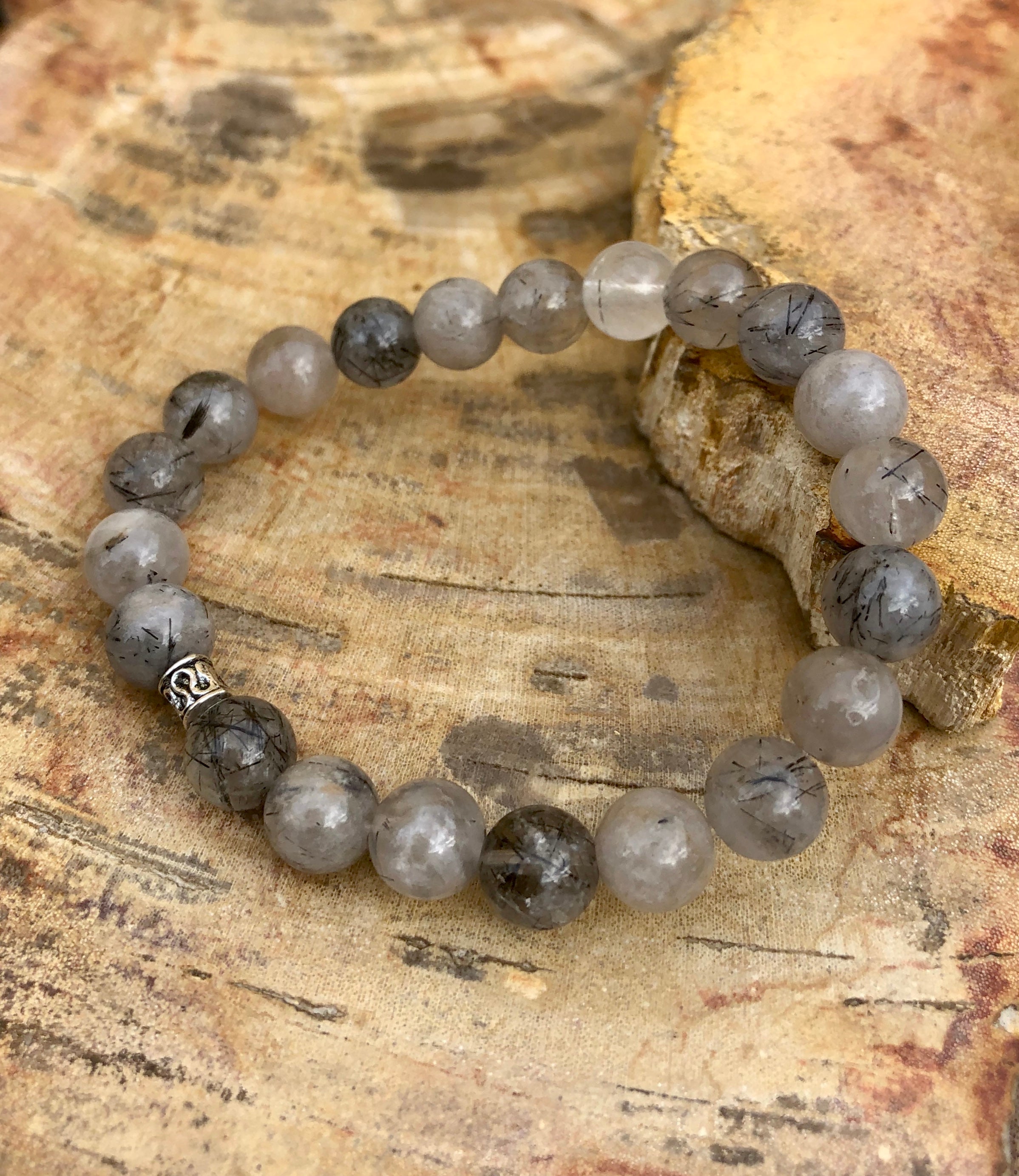 Black Tourmaline Quartz Stretch Bracelet! Natural Crystals & Handmade