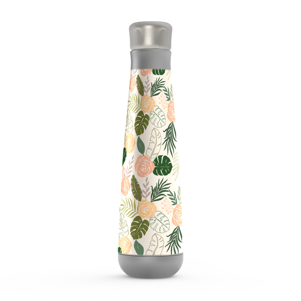 Yellow & Green Tropical Floral Peristyle Water Bottle