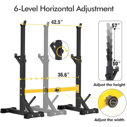 Pair of Squat Rack Stand Barbell Free Press Bench Home Gym Dumbbell