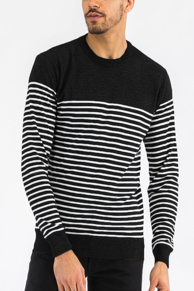 FULL KNIT STRIPED SWEATER