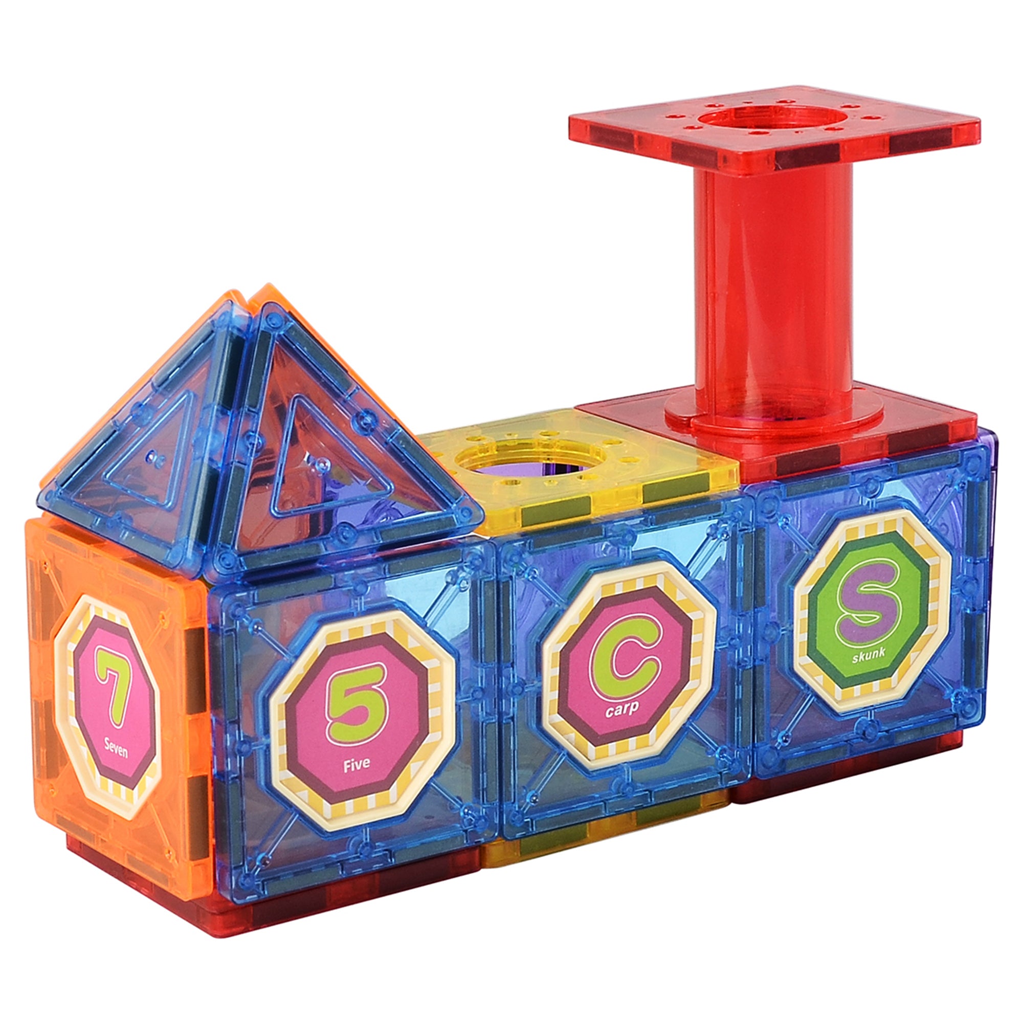 Zummy 102 Pieces Kids Magnetic Building Blocks Tile Set