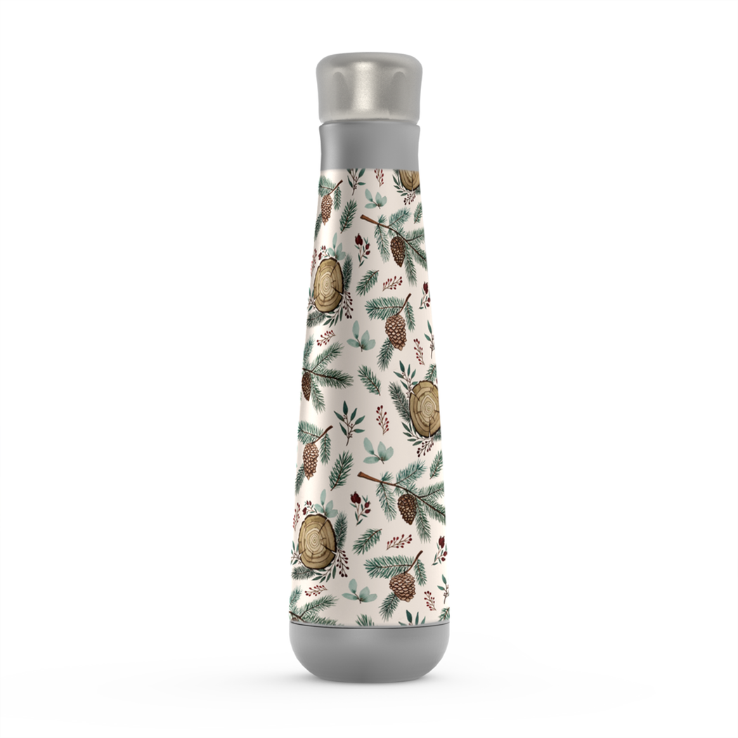 Winter Branches, Berries & Pine Cones Peristyle Water Bottle