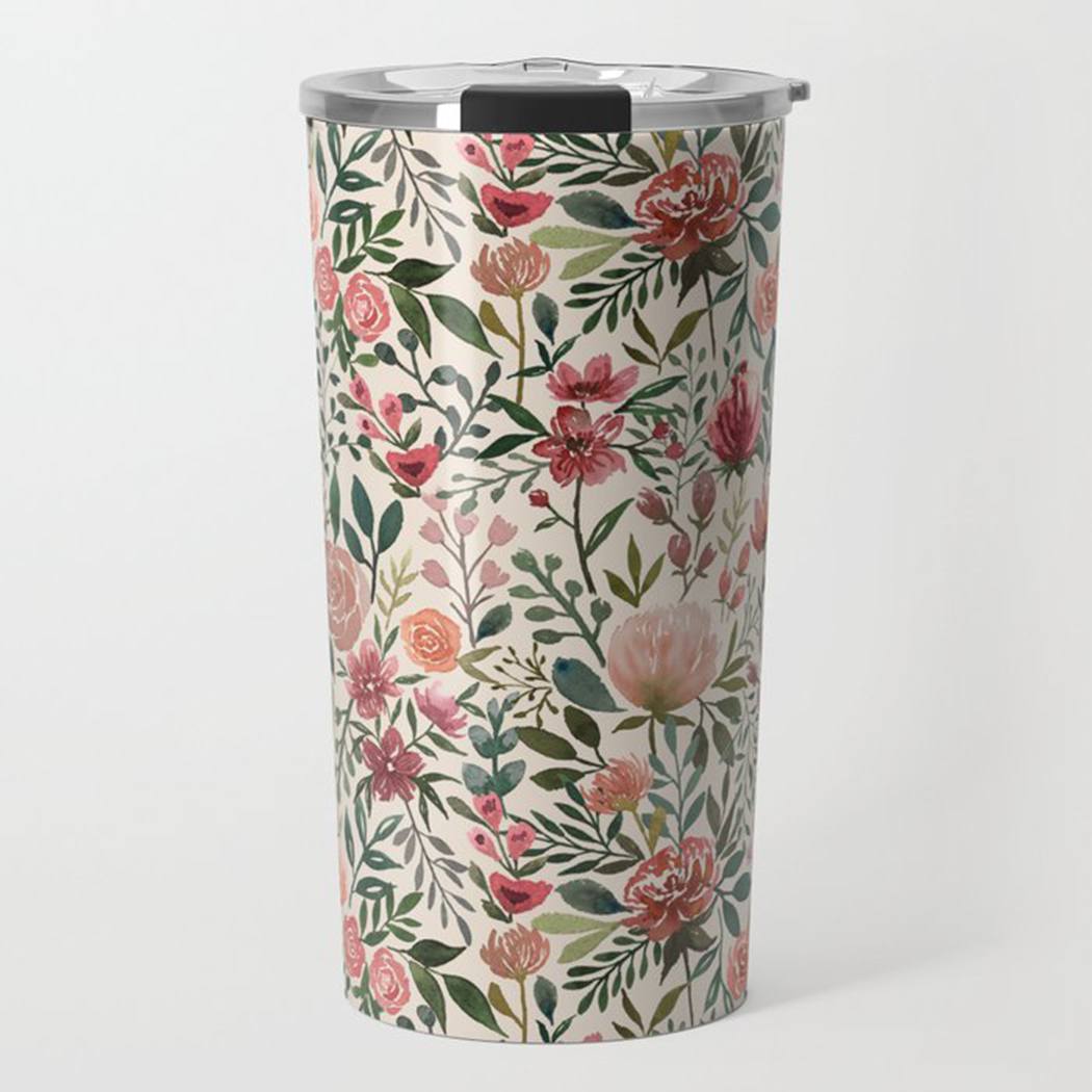 Pink Spring Flowers Travel Mug