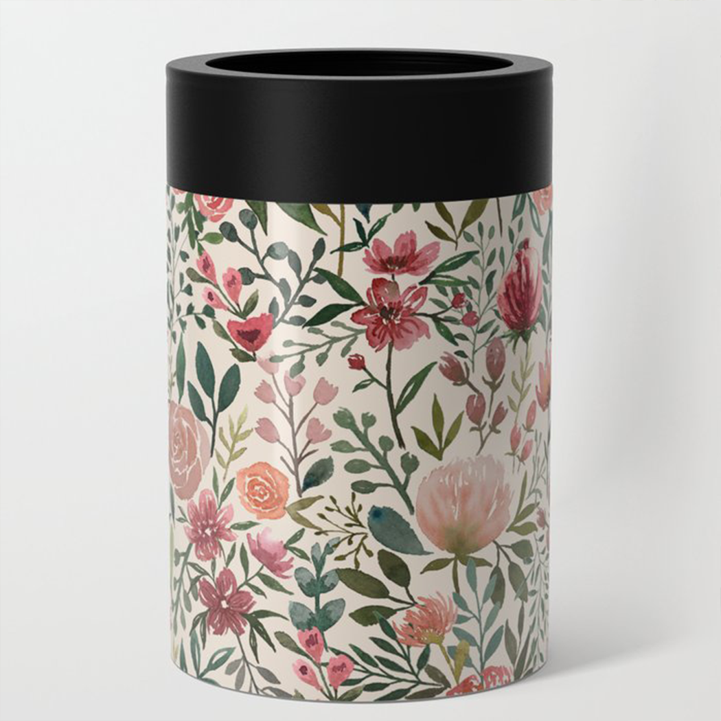 Pink Spring Flowers Can Cooler/Koozie