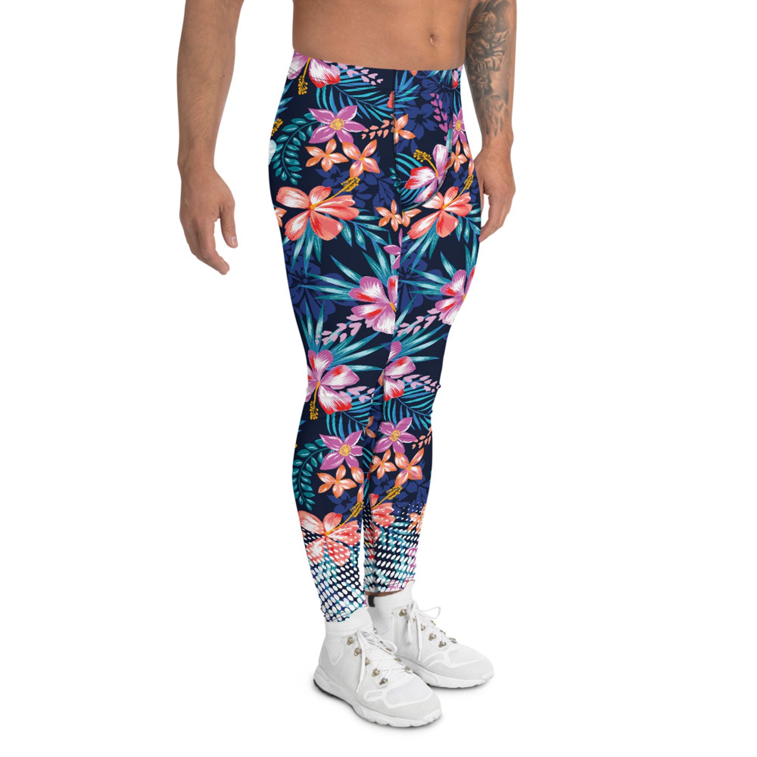 Hawaii Surf Leggings for Men with Fade White