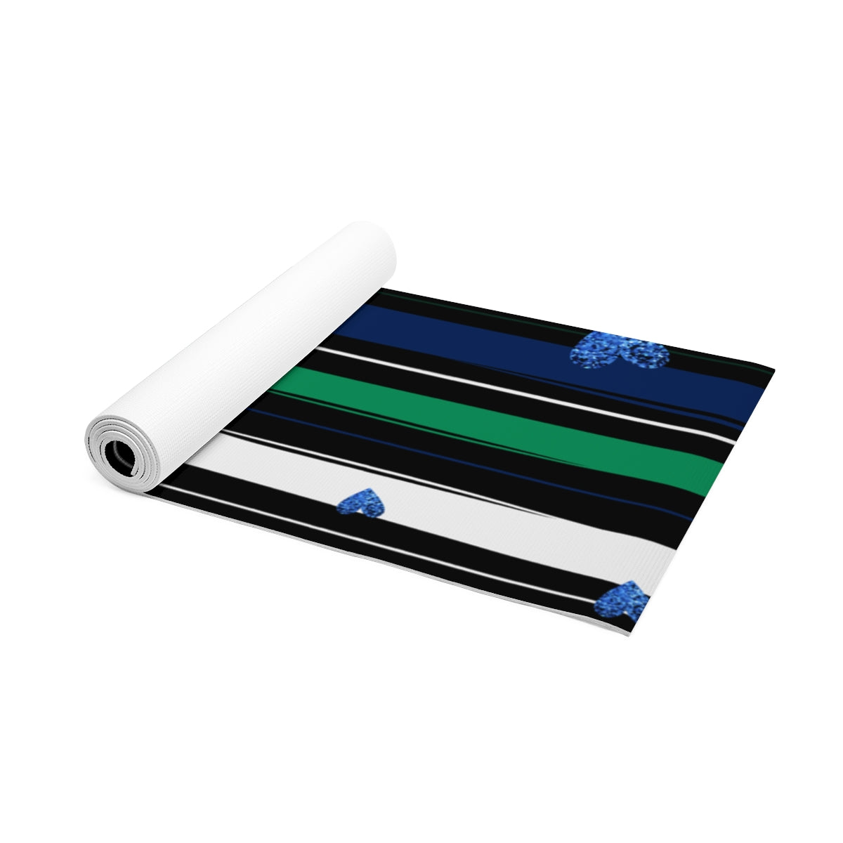 Striped and Hearts Yoga Mat