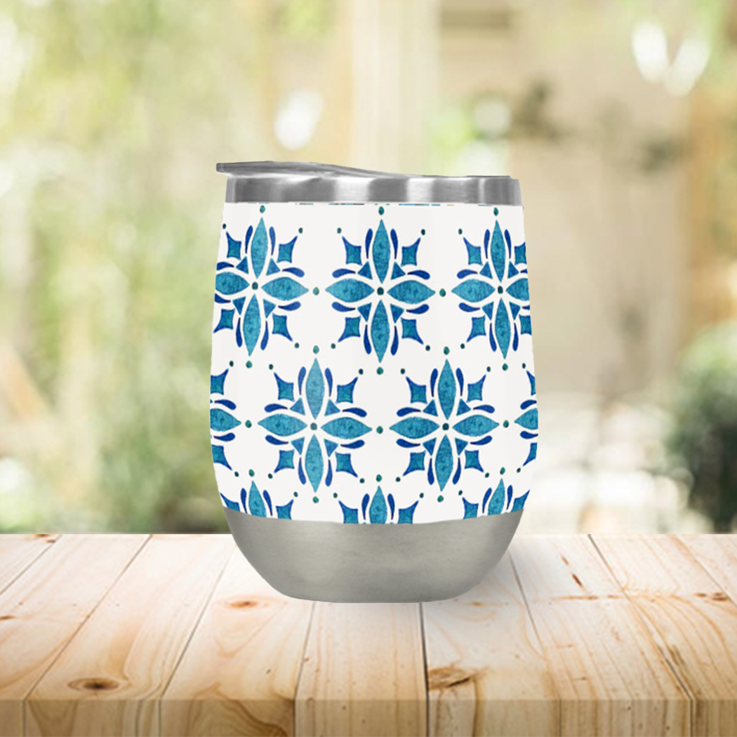 Blue Tile Wine Tumbler