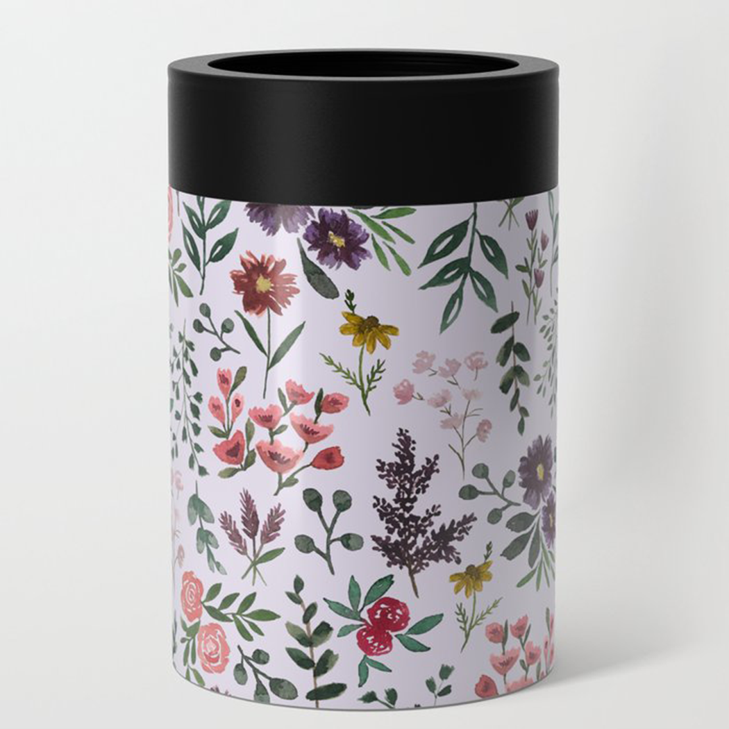 Bright Watercolor Flower - Purple - Can Cooler/Koozie