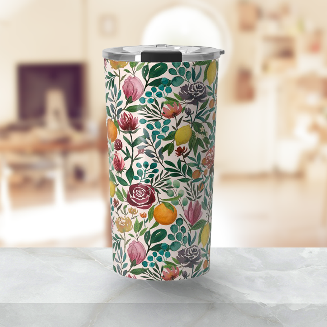 Fruit and Flowers Travel Mug