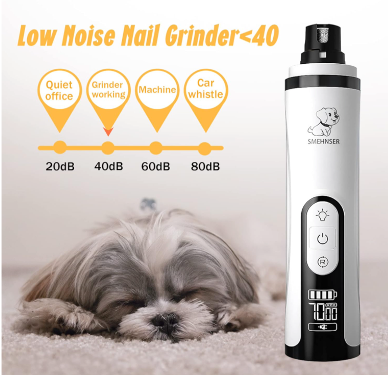 Dog Nail Grinders Rechargeable Pet Nail Clippers Grooming Trimmer