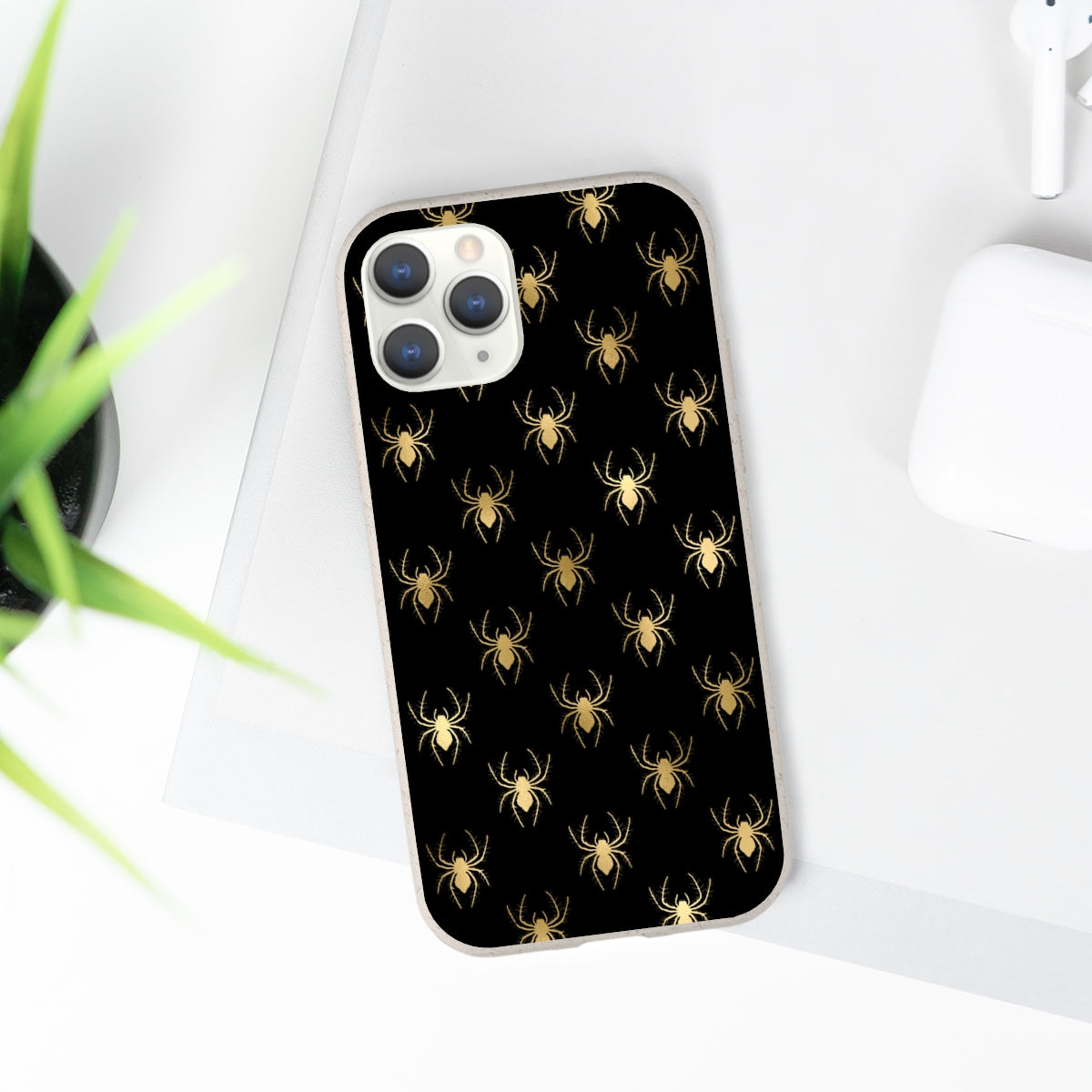 Eco Friendly Biodegradable Phone Case Halloween Spiders