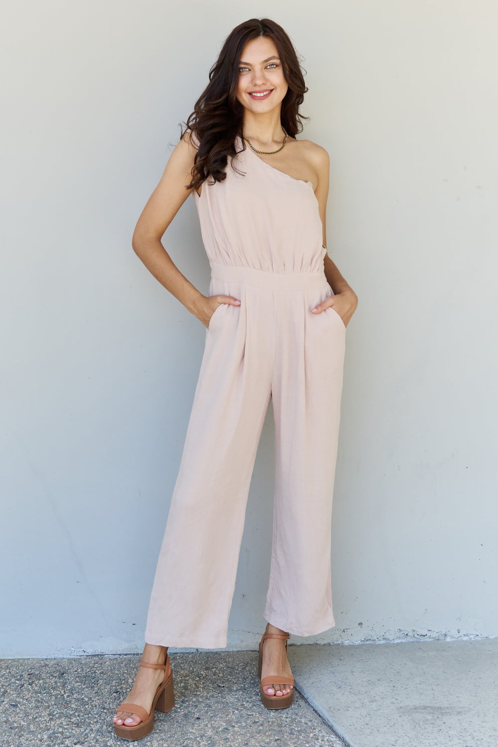 Follow Your Path Full Size One Shoulder Jumpsuit