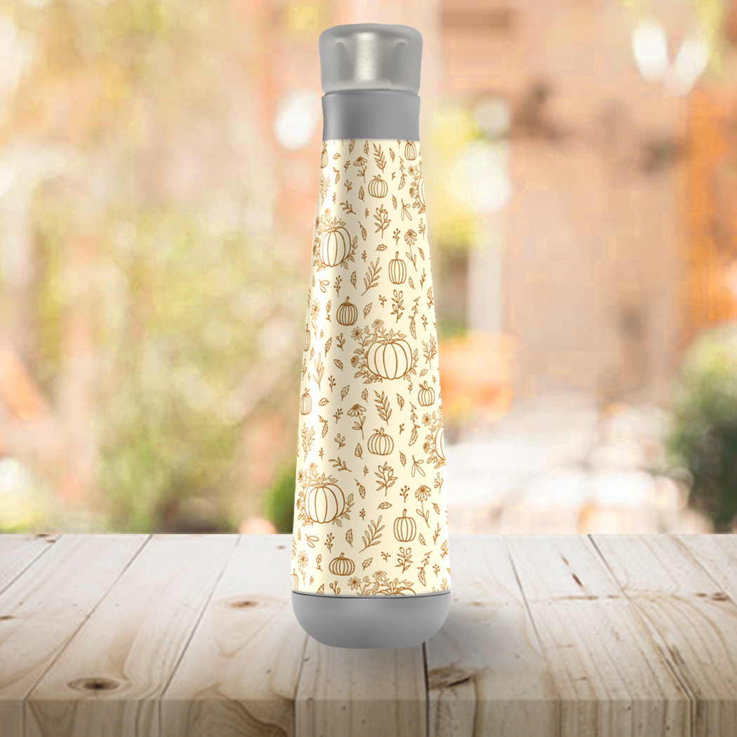 Floral Ink Pumpkin Peristyle Water Bottle