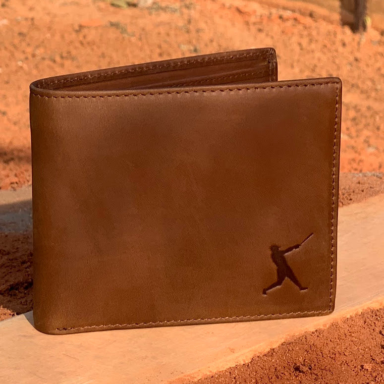 Genuine Leather Baseball Wallet Bifold RFID Blocking by Ballpark Elite