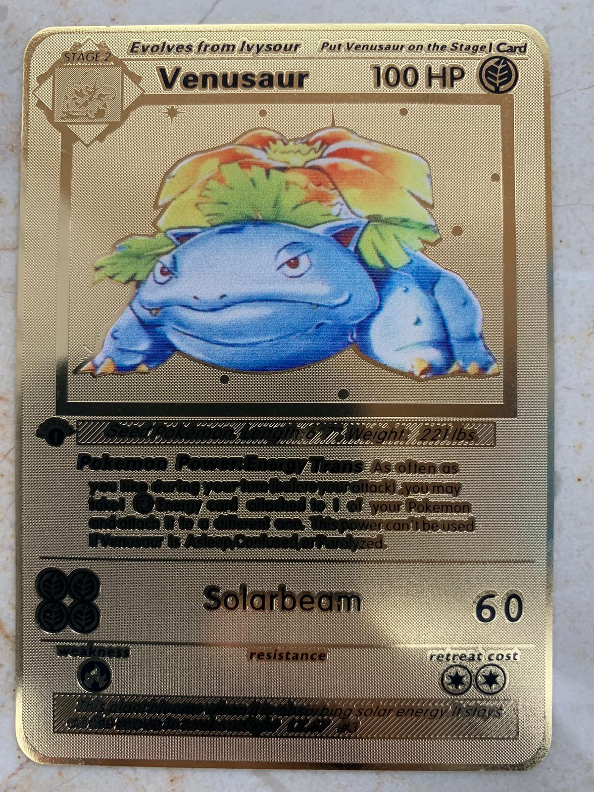 Venusaur 1st Edition Base Set Gold Metal Pokemon