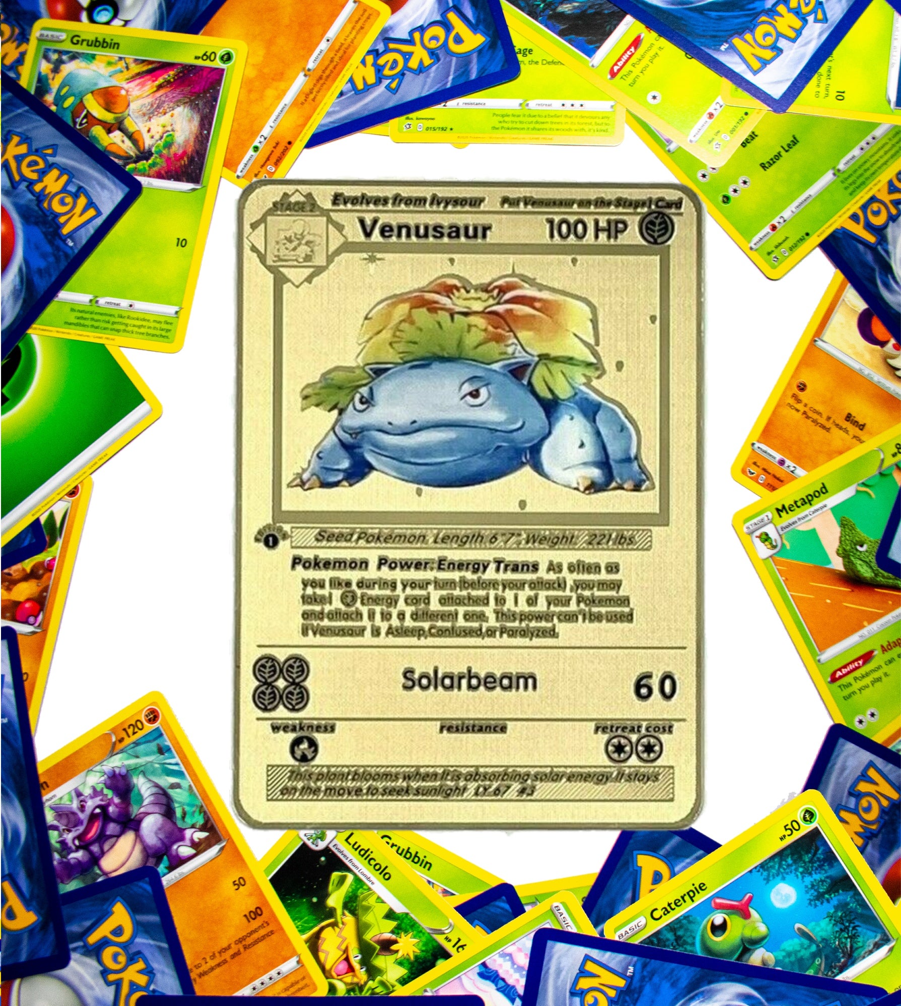 Venusaur 1st Edition Base Set Gold Metal Pokemon