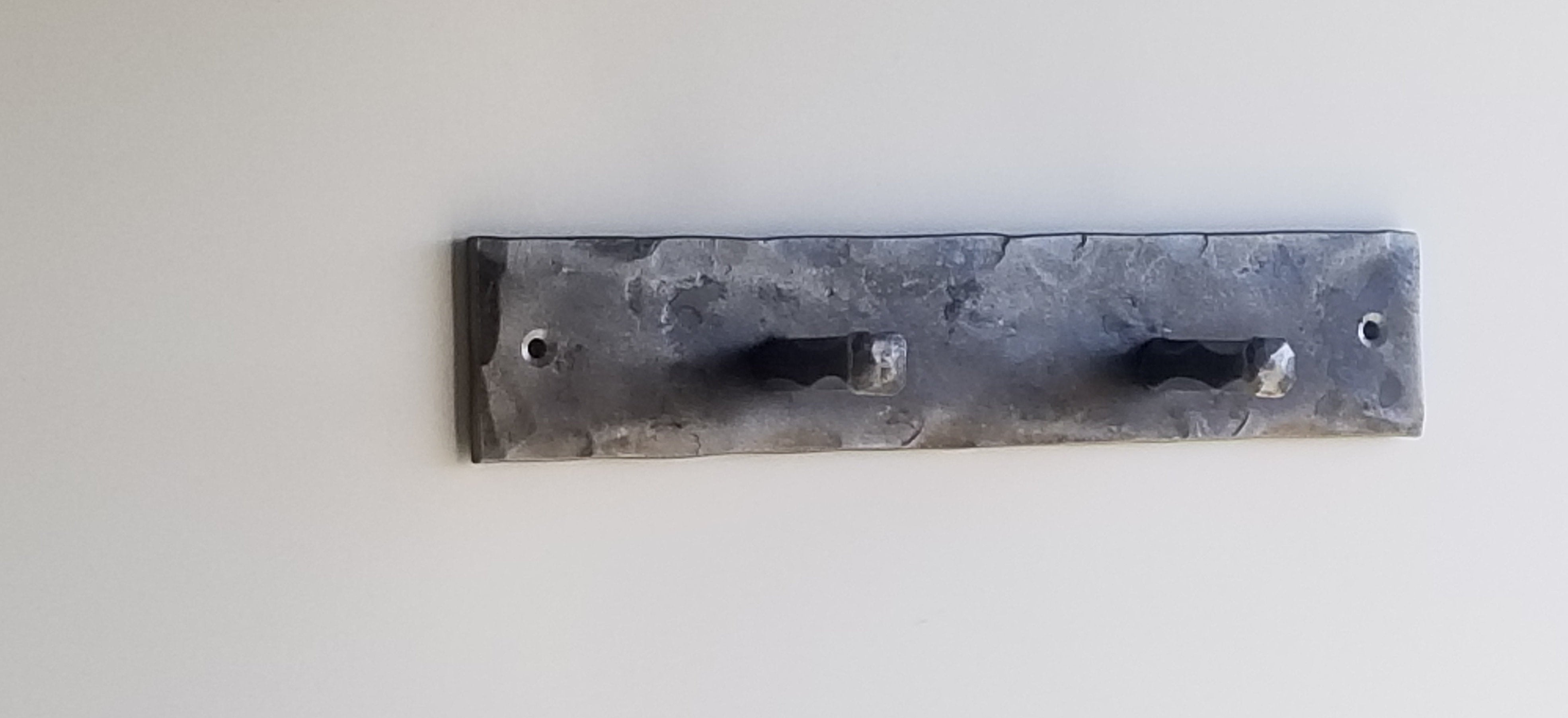 FORGED WALL hanger with 2 hammered pegs