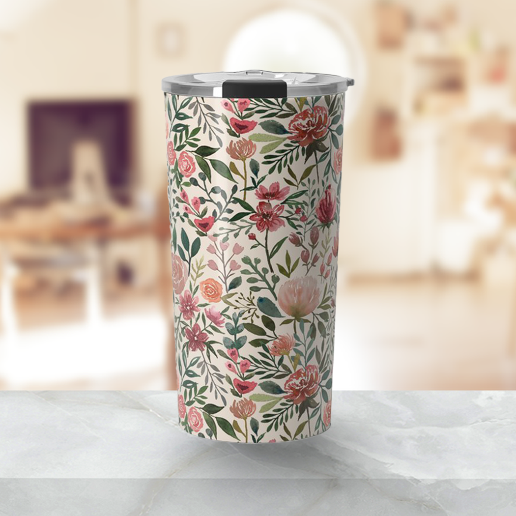 Pink Spring Flowers Travel Mug