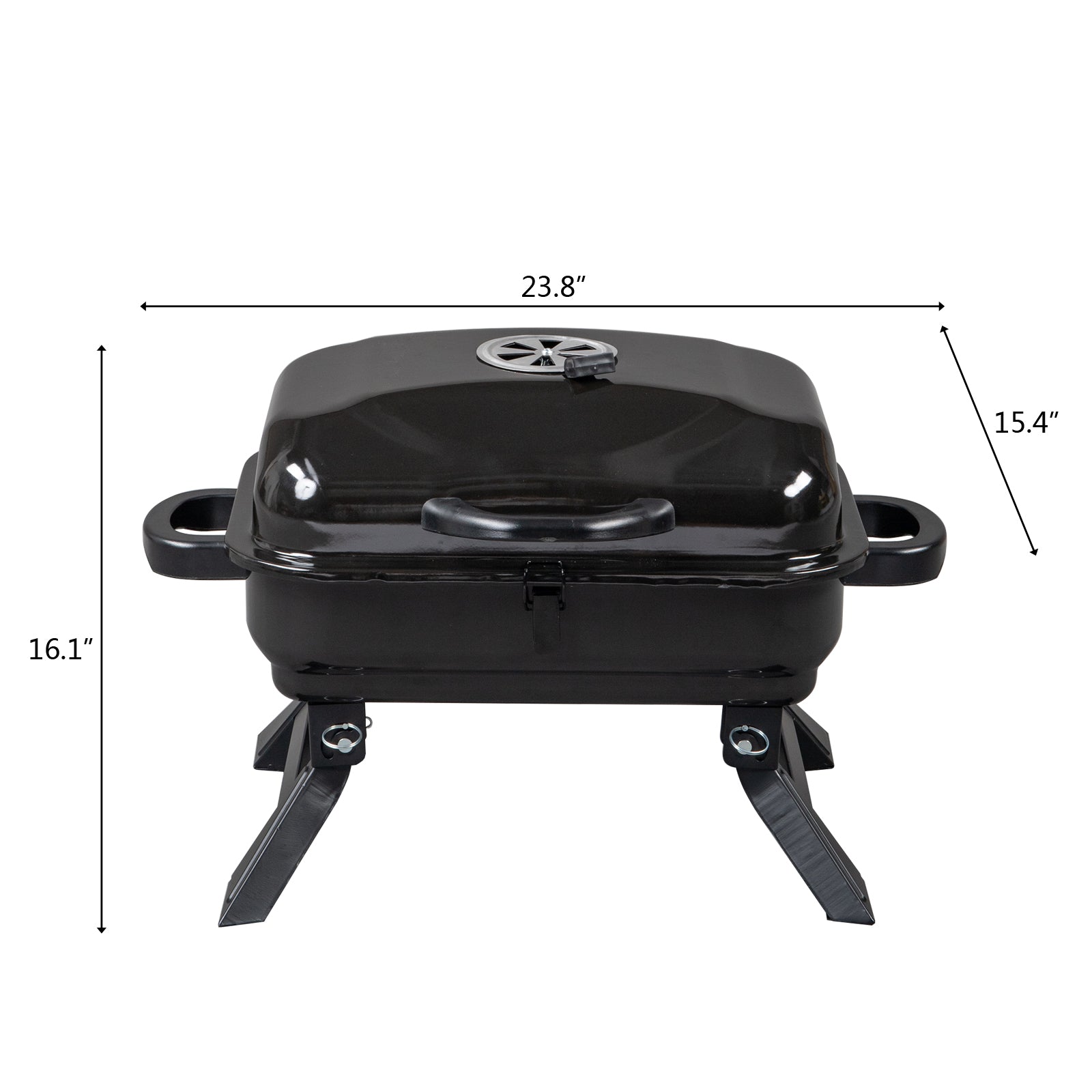 Portable Folding Charcoal Grill BBQ and Smoker with Lid