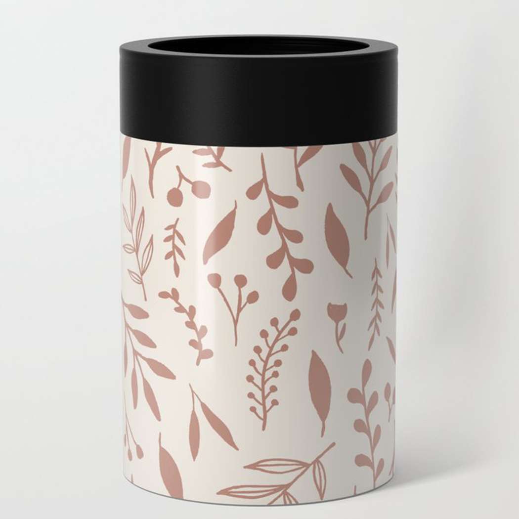 Pink Falling Leaves Can Cooler/Koozie