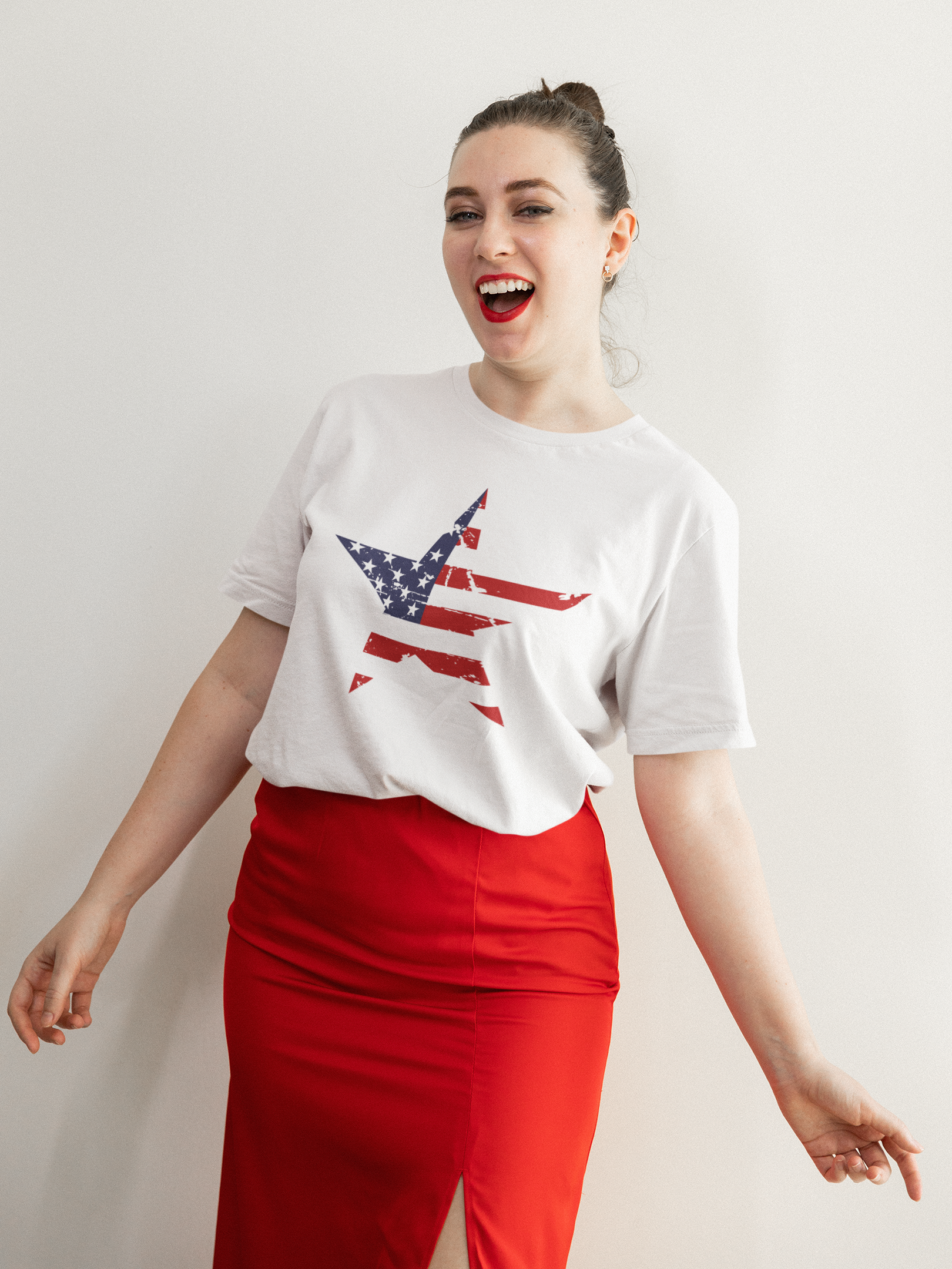 USA Patriotic Star Red White Blue Unisex T-Shirt