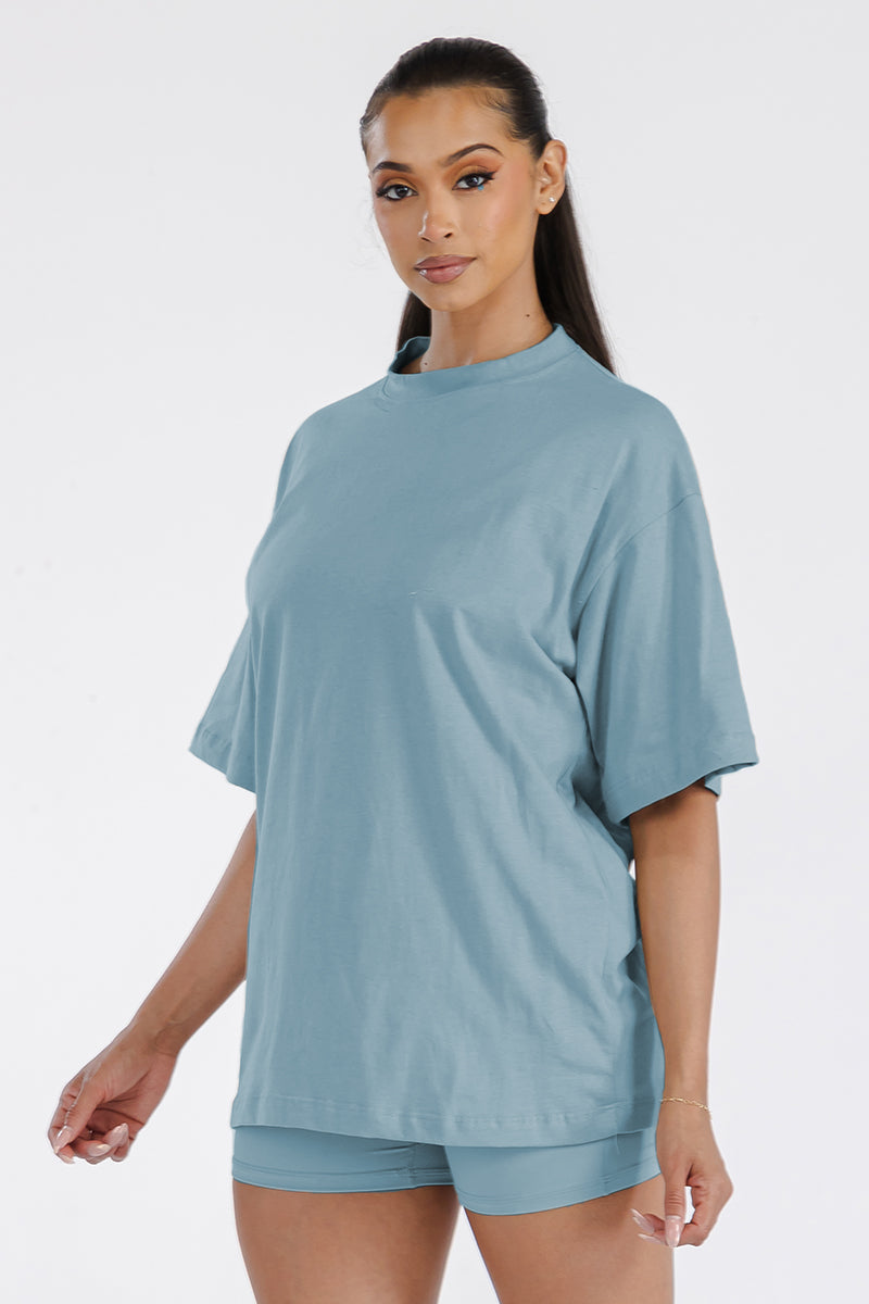 Womens Boyfriend Oversized Drop Shoulder Tee